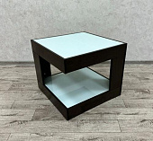 Стол журнальный Георгин-02 с фотопечатью 2 стекла (Венге/Белый)