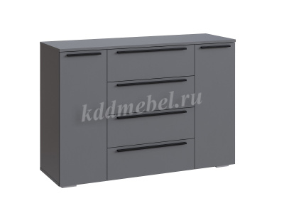 Комод Люмьер 4 ящика 2 ств. (Графит)