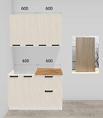 Кухня Дина 1,2 ЛДСП Белый (Ясень шимо светлый) Дуб вотан