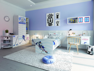 Тумба Смарти (Белый/Фотопечать Хоккей)