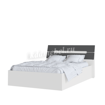 Кровать Гавана 1.4 с ортопедическим основанием (Белый/Графит серый)