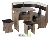 Кухонный уголок Уют -1 мини Универсал (Дуб сонома трюфель/Шоколад/Бежевый) к/з