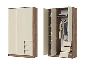 Шкаф Рейн 3-х створчатый (Дуб крафт табачный/Кашемир)