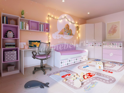 Полка навесная Рокси (Белый/Ирис)