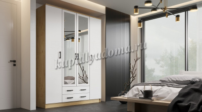 Шкаф Квадро (Дуб Вотан/Белый)