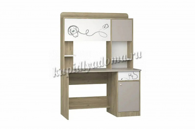 Стол компьютерный Котофей (Дуб ирландский/Белый/Мокко)