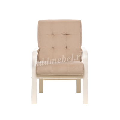 Кресло для отдыха Leset Модена (Слоновая кость/Ткань велюр Бежевый V18/Кант Бежевый велюр V18)