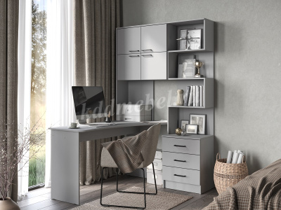 Стол компьютерный Брауни левый (Шиншилла серая)