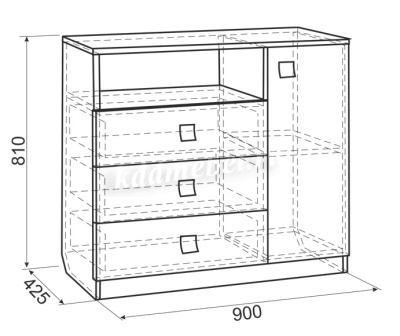 Комод Энерджи (Дуб сонома/Белый)