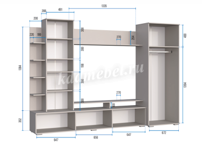 Гостиная  Денвер (Шиншилла серая) 