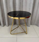 Стол СТ-110 (Черный мрамор/Ноги золотые)