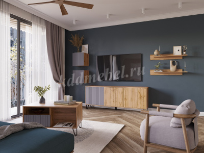 Стол журнальный Ливерпуль (Дуб вотан/Графит софт)