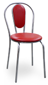 Стул обеденный Вега См-18 к/з (Красный/Алюминий хром)