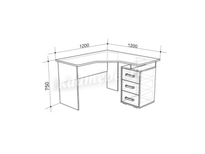 Стол компьютерный угловой Лайт-2 (Дуб сонома/Белый)