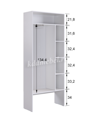 Шкаф 2дв. Баско L800 (Кашемир)