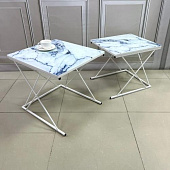 Стол журнальный Вита-59 с фотопечатью (Белый/2708/Белый)