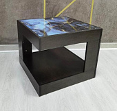 Стол журнальный Георгин-01 с фотопечатью (Венге/2672)