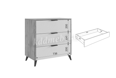 Комод Адам (Дуб крафт золотой/Графит)