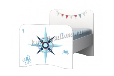 Кровать Смарти-2 (Белый/Фотопечать Маяк)