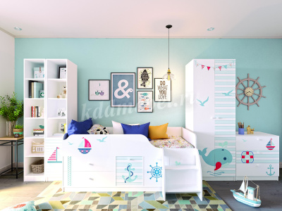 Тумба Смарти (Белый/Фотопечать Маяк)