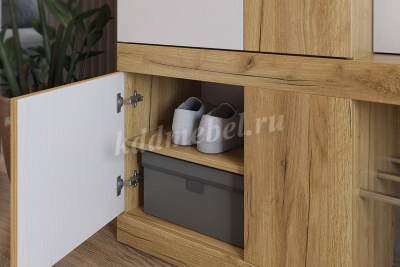 Прихожая Алекс (Дуб крафт золотой/Белое дерево)