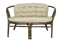 Диван двухместный RJG-Bahama (Ротанг №6, ткань Mulan 141)