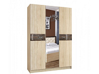 Шкаф Мадлен 3-х створчатый (Дуб сонома/Дуб Шале мореный)