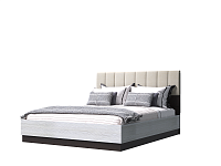 Кровать Адель 1.6 с мягкой спинкой (Дуб венге/Сосна лоредо)