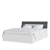 Кровать Гавана 1.6 с настилом ДСП 2С (Белый/Графит серый)