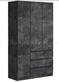 Шкаф 3-х дверный 3 ящ. Аванта (Бетон темный)
