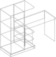 Стол письменный с пеналом (левое исполнение) 1450х570х1280