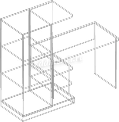 Стол письменный Стил с пеналом левый (Темно-серый/Дуб золотистый)