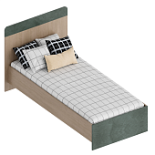 Кровать Ева 0.9 с настилом (Тира/Палм грин)