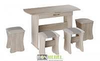 Обеденная группа Бон тип 2 (Дуб молочный/Серый/Белый к/з)