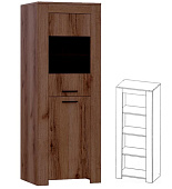 Пенал малый со стеклом Квадро-27 (Дуб Делано темный)